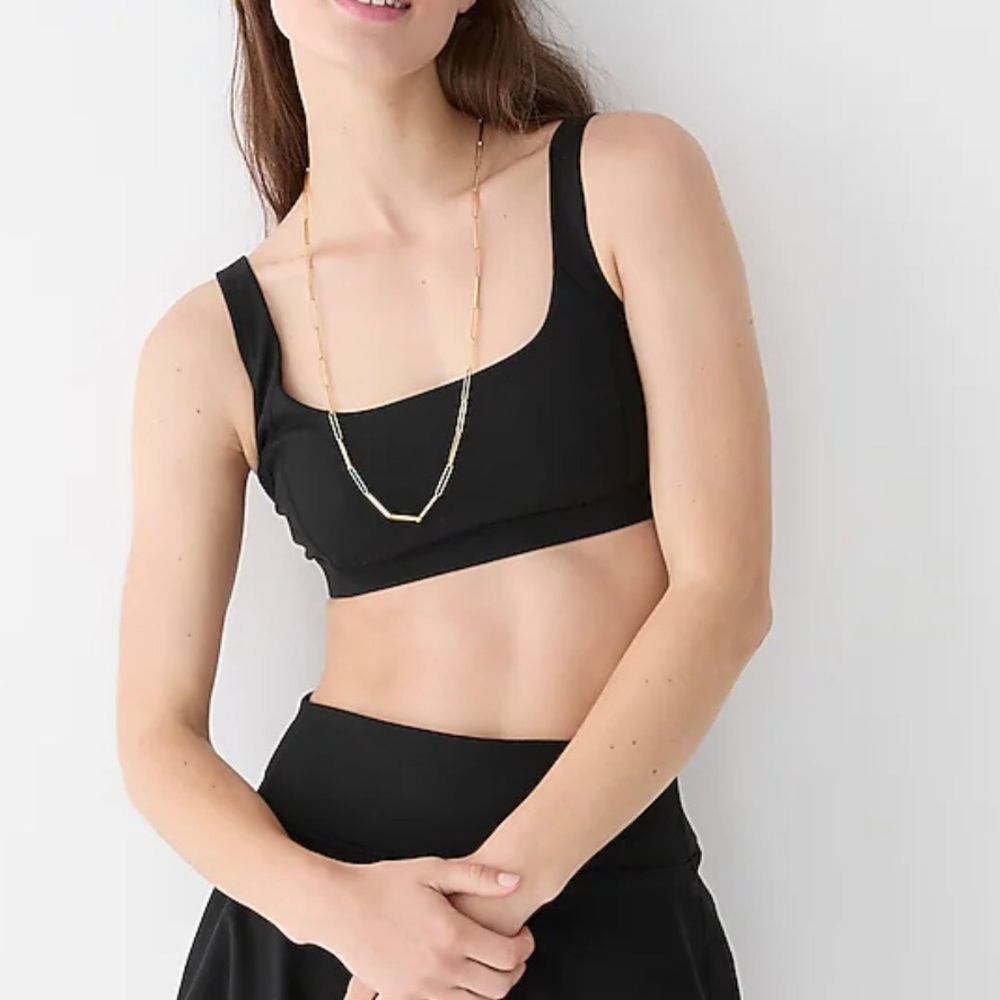 J.Crew Black CloudStretch Scoopneck Sports Bra XS X-Small